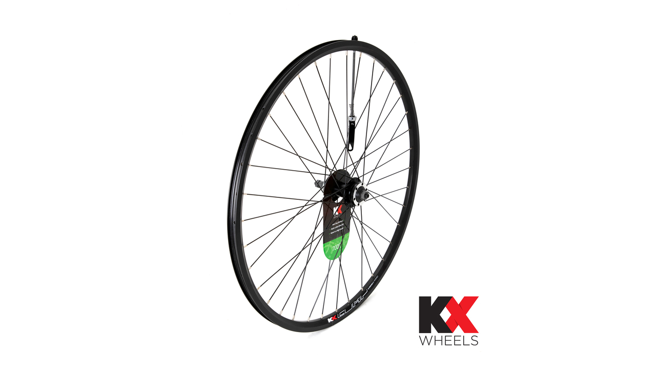 Main image of KranX KX Hybrid 700C Doublewall Q/R Screw On Wheel Disc Brake in Black (Rear)