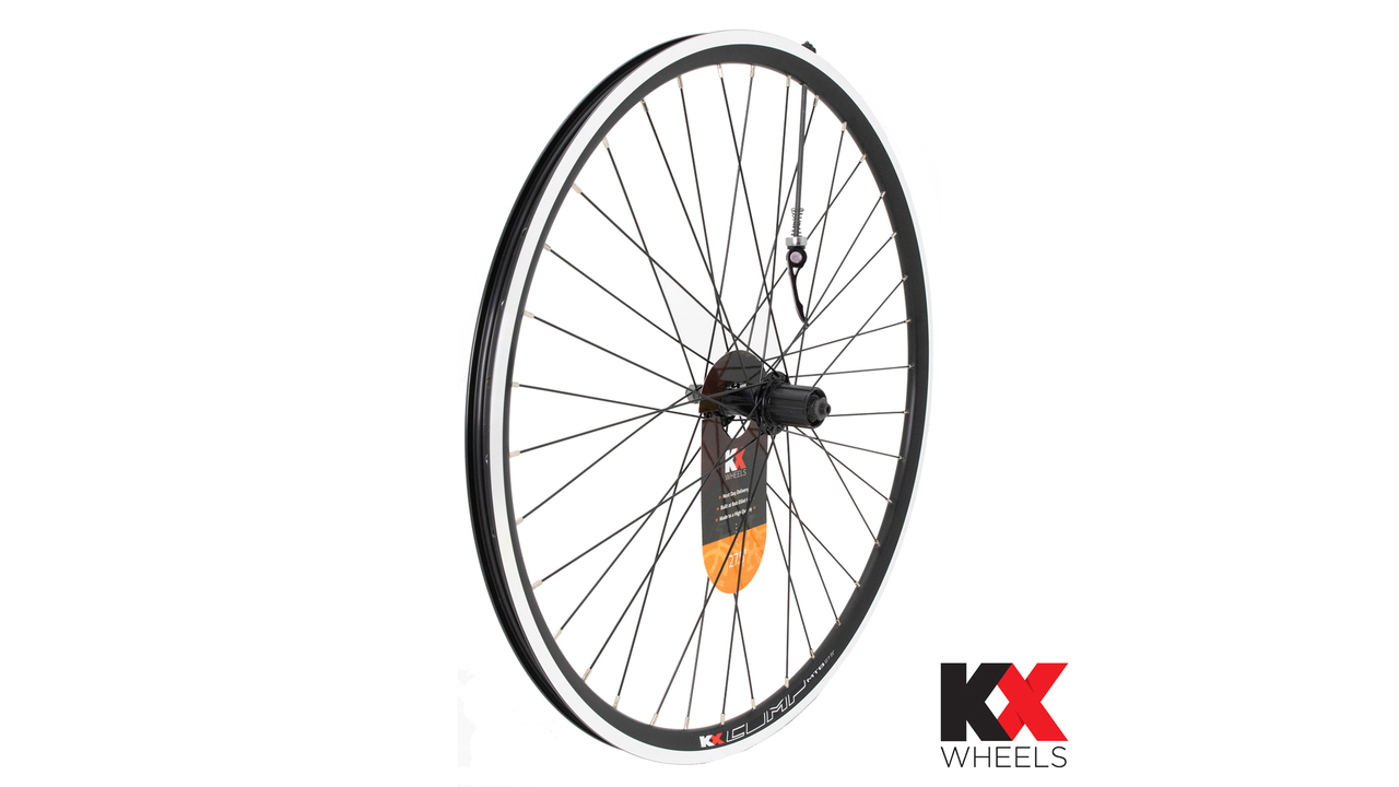 Main image of KranX KX MTB 27.5" 650B Doublewall Q/R Cassette Wheel Rim Brake in Black (Rear)